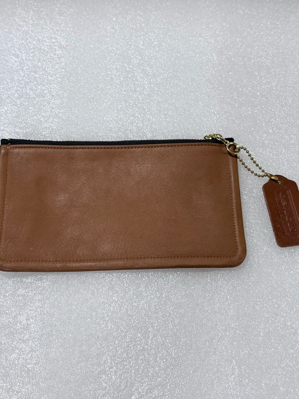 Vintage Coach British Tan Slim Makeup Bag